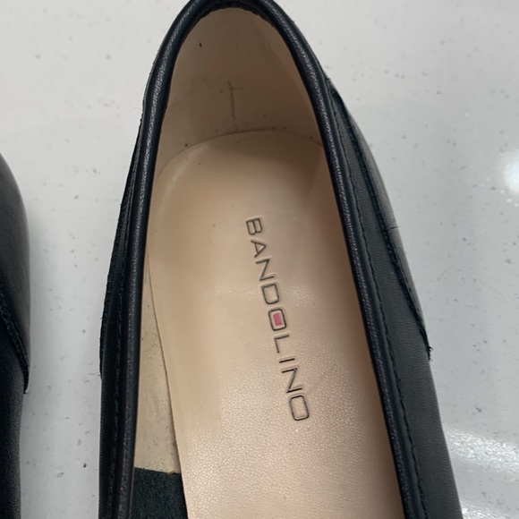 EUC 8.5 Narrow Bandolino Liberty loafer flats black all leather - Picture 2 of 10